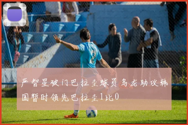 严智星破门巴拉圭球员乌龙助攻韩国暂时领先巴拉圭1比0